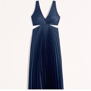 A&F Satin Pleated Cut Out Dress XXS